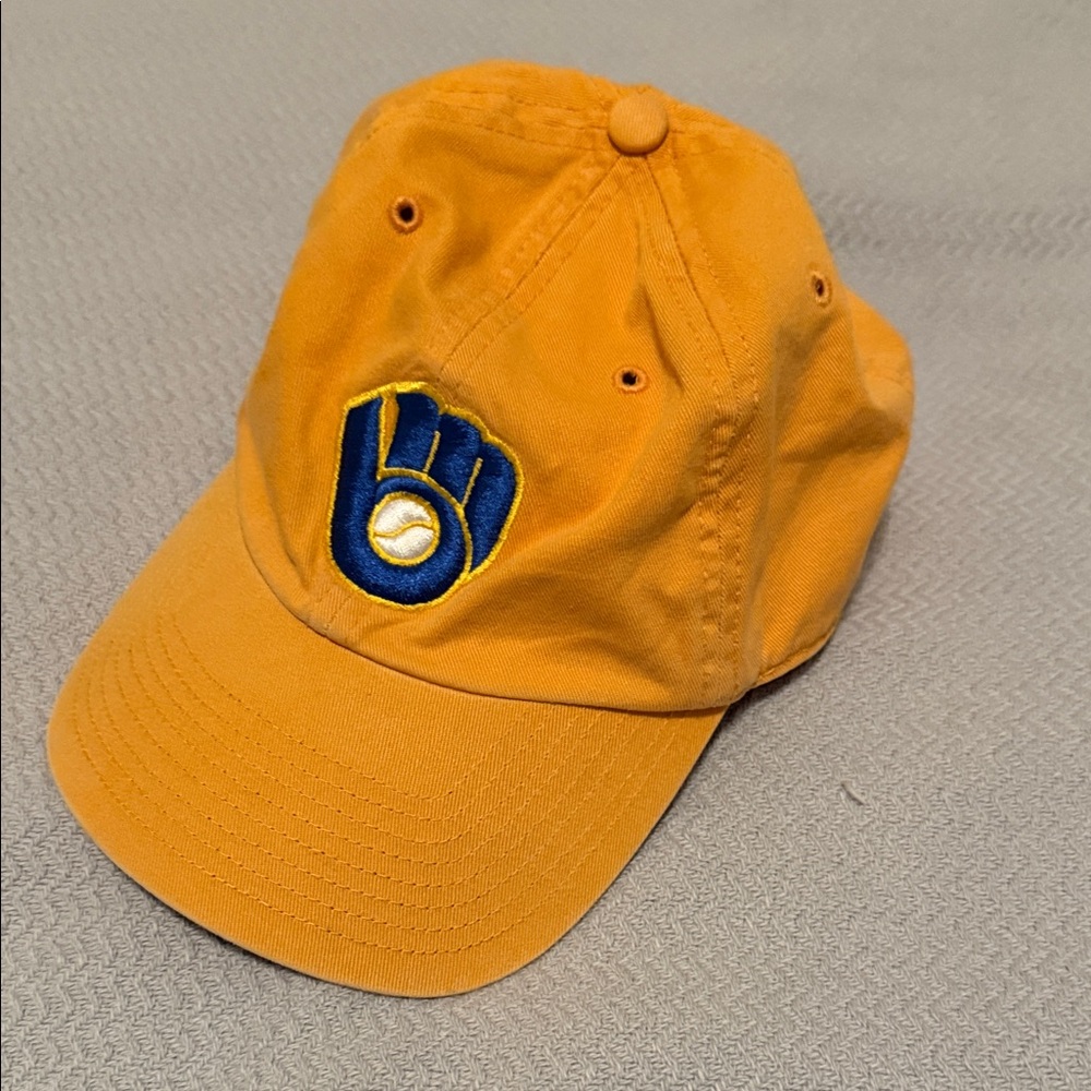 Yellow Brewer’s Baseball Cap with Blue Glove Logo - Classic Men's Hat